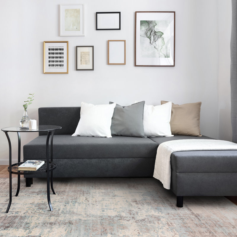 Midhurst Hand Woven Silky Blue/Grey Area Rug, Rectangle 240 x 340cm