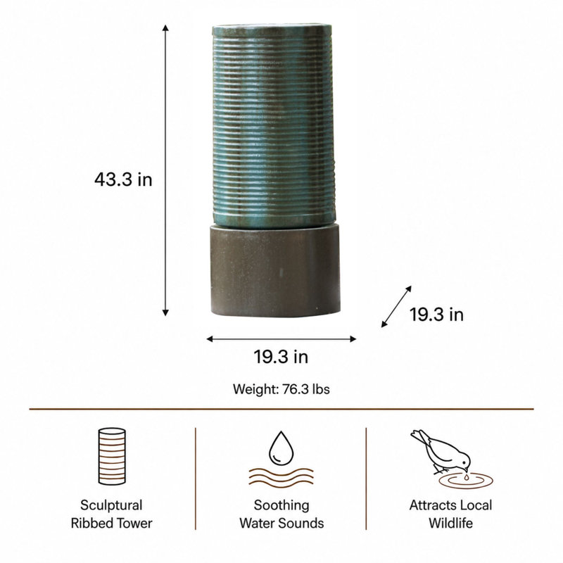 Glassell Handcrafted Outdoor Weather Resistant Birdbath Fountain, Bronze