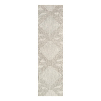 Ava-Mary Striped Gray Indoor / Outdoor Area Rug