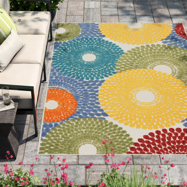 Lark Manor Alastaire Geometric Multicolor Indoor/Outdoor Area Rug ...