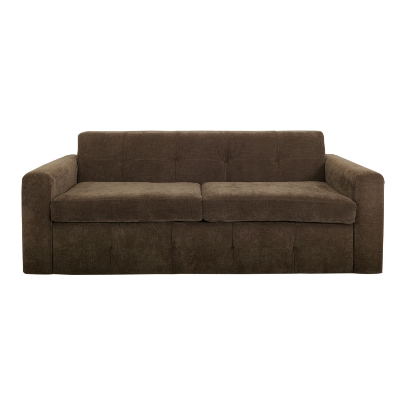 Canapé-lit coulissant, matelas pour grand lit, Brun