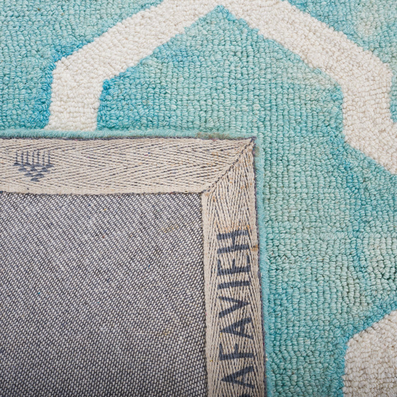 Dip Dye Hand Tufted Wool Geometric Rug, Rectangle 2' x 3'
