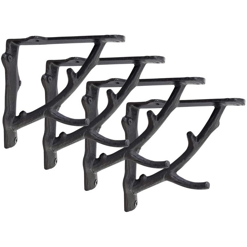 Branch Wall Shelf Bracket, Brown/Black