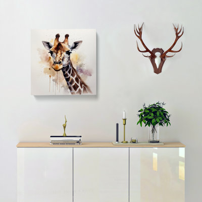 Giraffe Watercolour No.1 - Wrapped Canvas