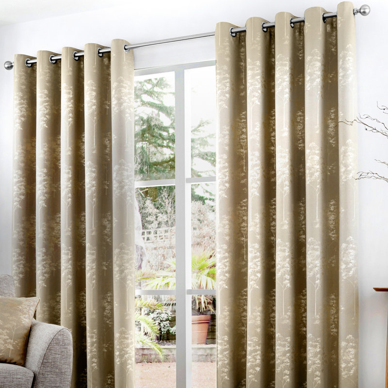 Elmwood Room Darkening Curtain Pair, Width 229 x Drop 229 cm, Stone