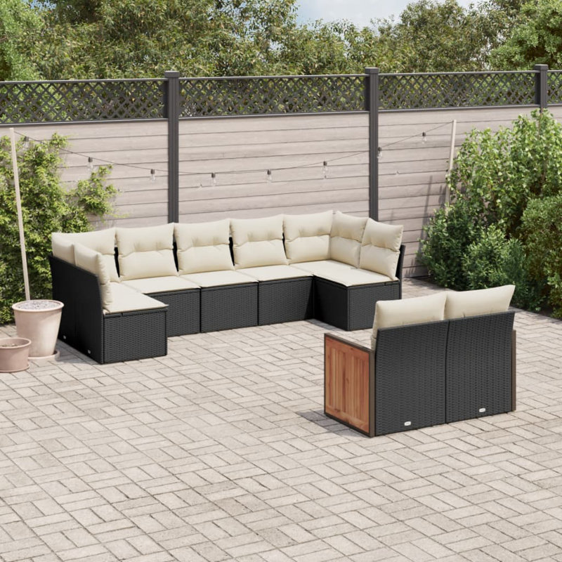 Ensemble de canapé de jardin Vidaxl , Blanc, Noir