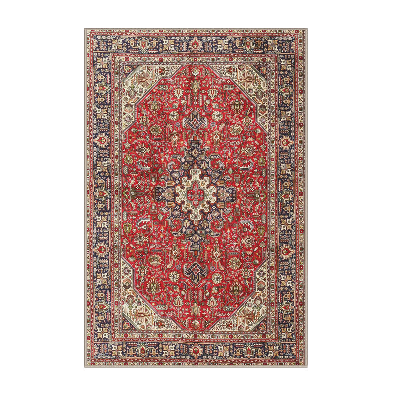 Tapis traditionnel rouge / noir Gershwin, Rectangle 3 pi x 5 pi