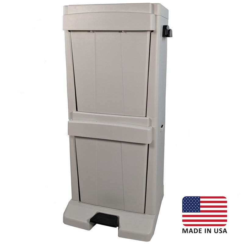 Gray Plastic Pet Food and Toy Storage Tower