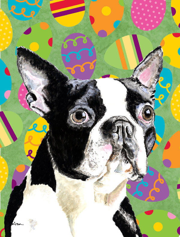 Drapeau de jardin Atara, Boston terrier 1