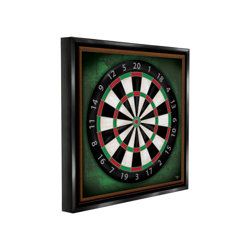«Traditional Darts Game» par Molly B. sur toile, Cadre flottant noir de jais, H 18 po x l 18 po