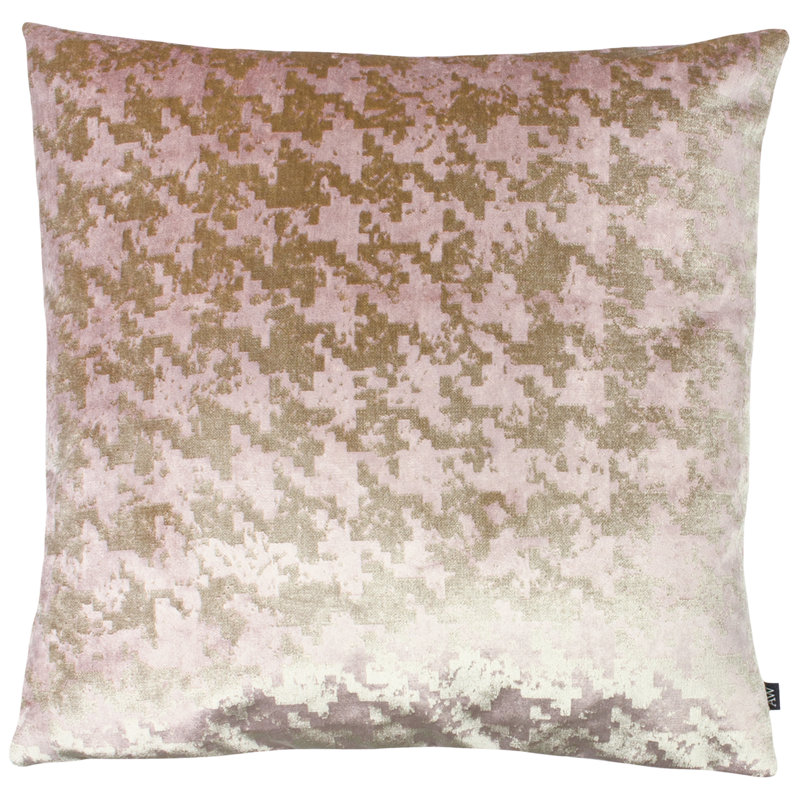 Brazell Houndstooth Square Cushion, Polyester/Polyfill, Blush
