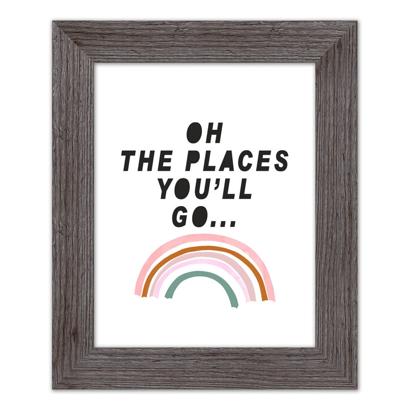 Art encadré «Places you go», H 14 po x l 11 po x P 0,75 po, Cadre gris