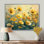 Décoration murale jaune avec bouton d'or jaune et brise de fleur III - Buttercups