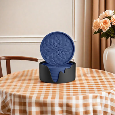 Silicone Coasters With Holder 6 Pack