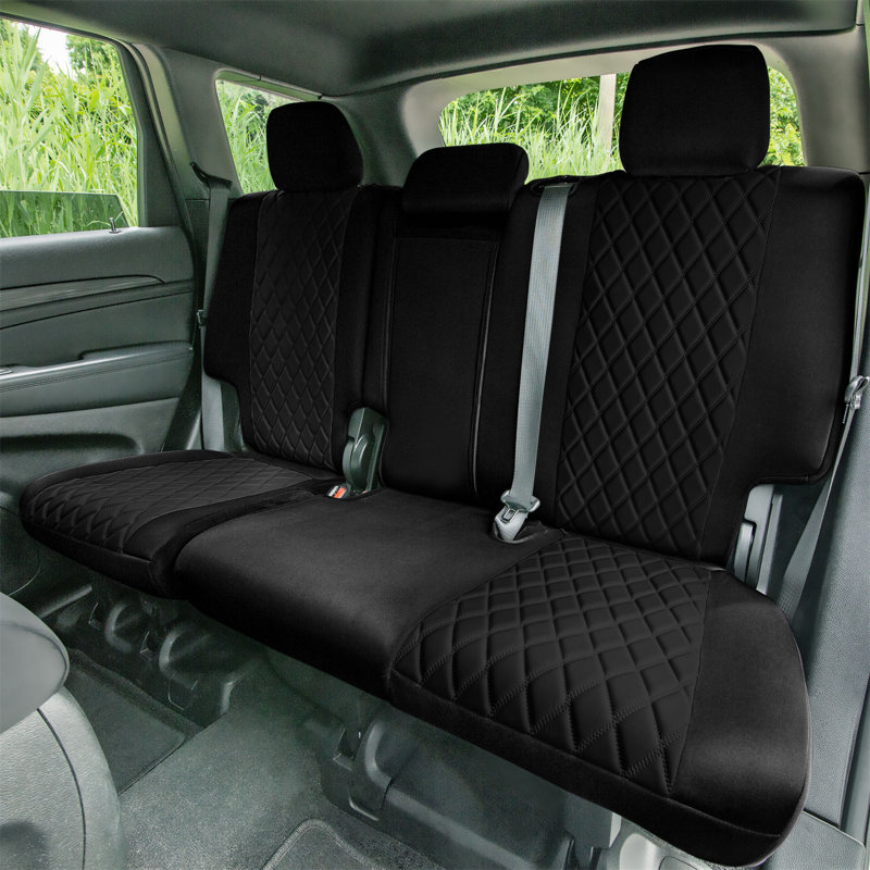 Neoprene Car Seat Covers Rear Set Custom Fit for 2011 2021 Jeep Grand Cherokee, Black