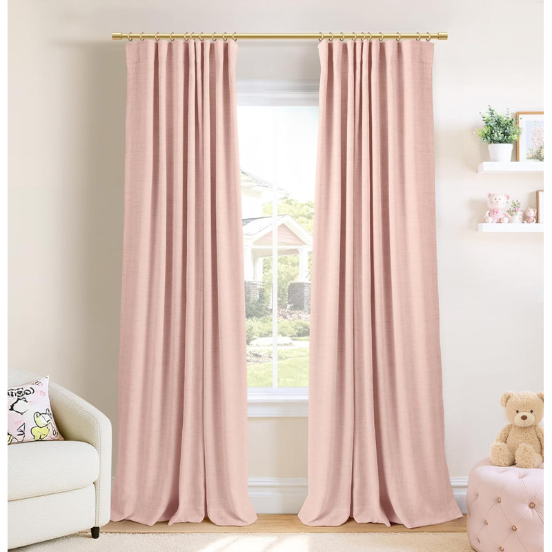 100% Blackout Curtains for Bedroom 2 Panels, Blush Pink, 50"W x 108"L (Pack of 2)