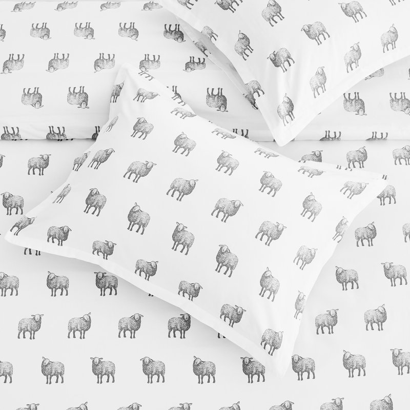 T400 SHEEP DUVET SET, Queen Duvet Cover + 2 Standard Shams