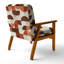 Fauteuil abstrait Mid-Century rembourré - Fauteuil Crescent Rhyth en terre cuite I-1587236407