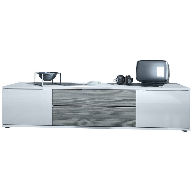 Austynn Unfinished TV Stand for TVs up to 65", White/Anthracite