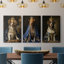Série royale d'animaux LV - ensemble de toiles tendues avec châssis Premium - prêt à être accroché-102399199