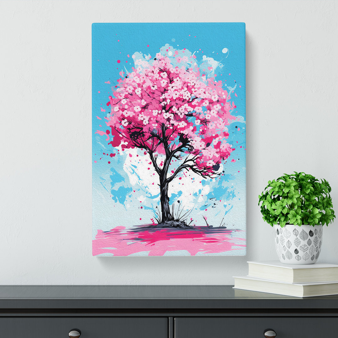 Cherry Blossom Tree Pop - Wrapped Canvas