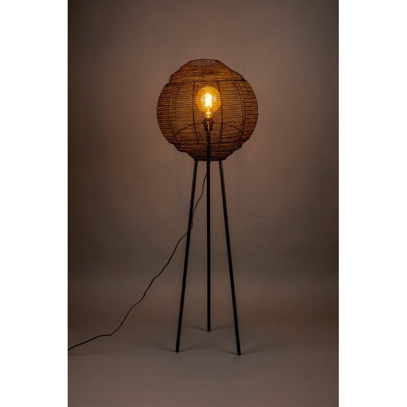 Lampe sur pied 56 po Meezan, Noir, Noir