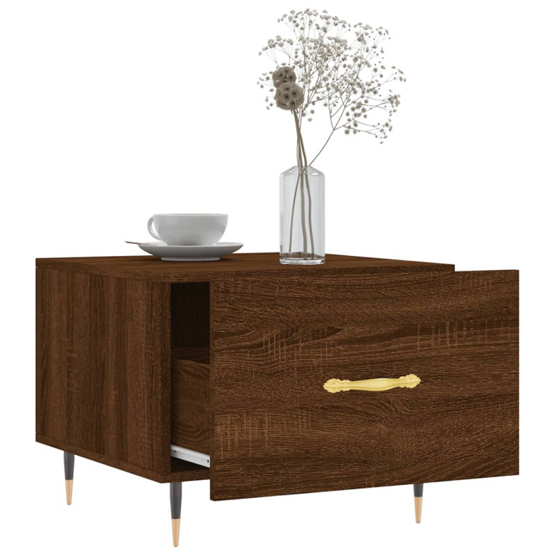 Farsund Four Leg Coffee Table with Storage, Brown Oak