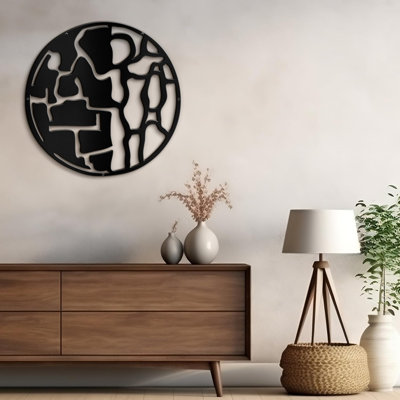 Abstract Cutout Circle Modern Abstract Wall Accent Sculpture Hanging Decoration Metal Wall Decor