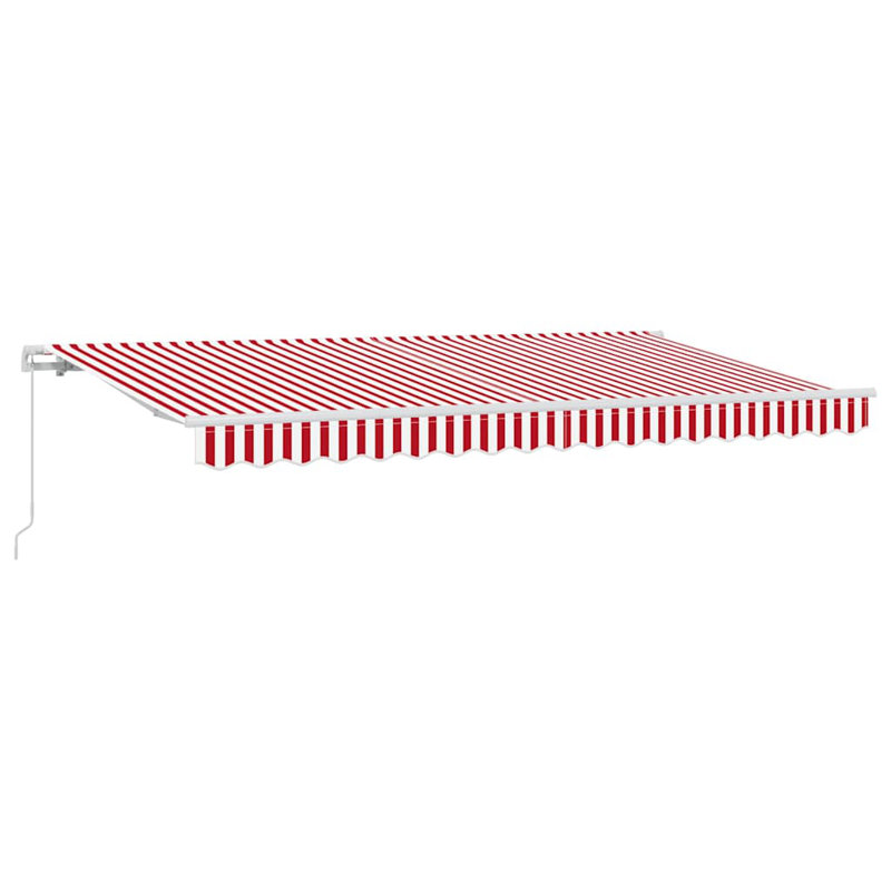 Brayden Studio Polyester Cover Retractable Patio Awning, 400cm H x 200cm W, Red;White Striped
