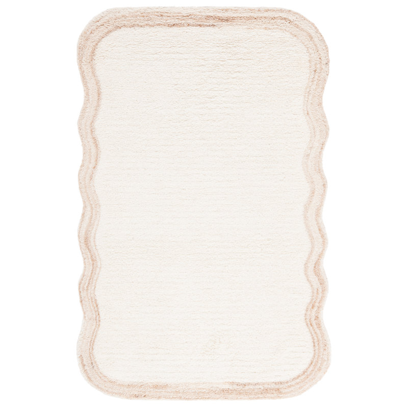 Ferah Hand Tufted Wool Pile Solid Color Rug, Rectangle 8' x 10'