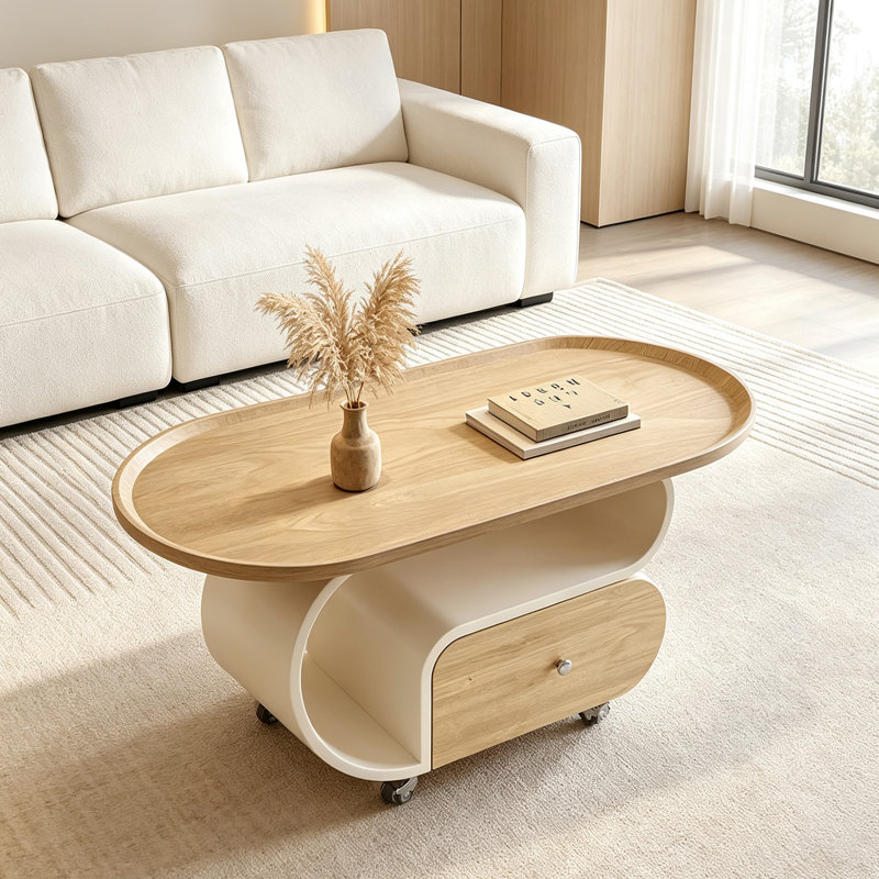 Modern Small Apartment Mobile Storage Coffee Table