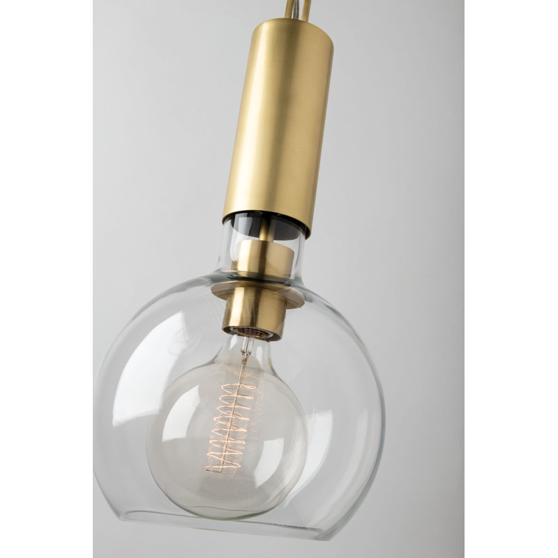 Raleigh 1 - Light Pendant, Aged Brass, 19.5" H x 9" W x 9" D