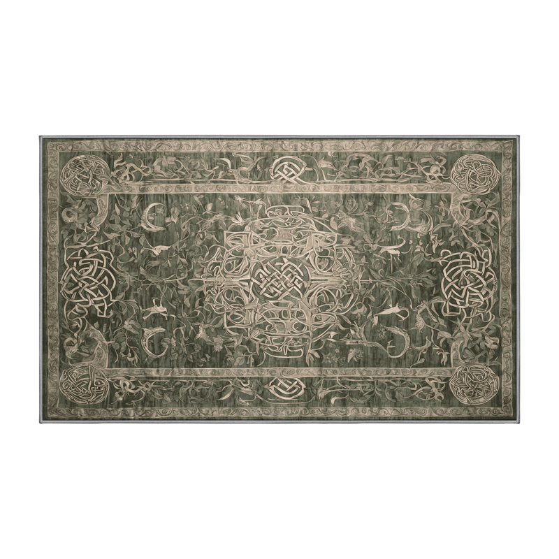 Machine Washable Brown Area Rug, Rectangle 5' x 7'