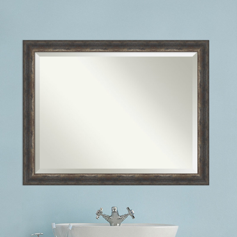 Miroir mural de salle de bain Roulston, Gris anthracite, 35 po x 45 po