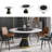 Ryding Modern Round Sintered Stone Dining Table with Rotating Tray-1229869830-1229869831