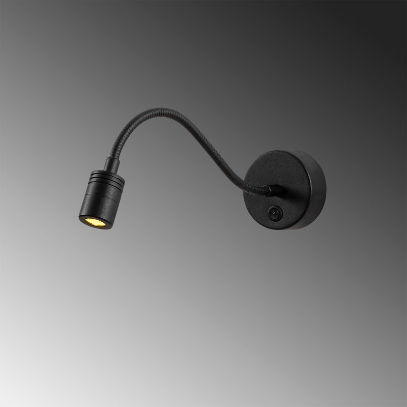 Lampe murale moderne, hauteur réglable, corps en métal noir, 3 x 15,0 x 5,9 pouces | Douille 1W 2700K, indice de protection IP20 | Parfait pour un décor glamour et scandinave | Solution d'éclairage élégante pour le salon et la chambre à coucher