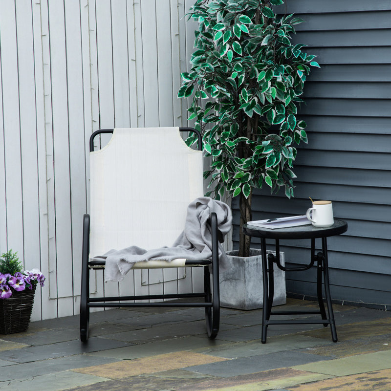 Balancelle de balancelle crème blanche avec base stable, pour patio, jardin, balcon, l 23,25 po