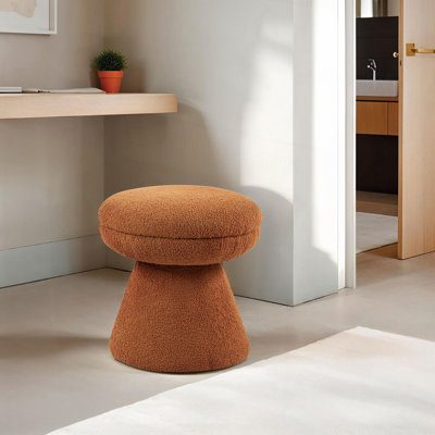 Tabouret d'appoint rond à piédestal en tissu