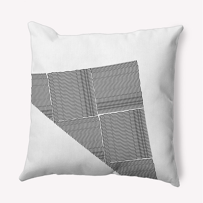 Housse et insert de coussin décoratif carré en polyester pour l'intérieur et l'extérieur, Noir corbeau, 16 po x 16 po