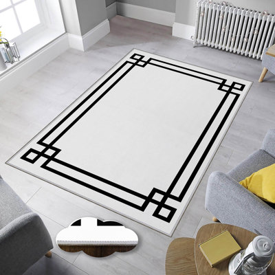 Luxueux tapis tissé imprimé en 3D, 55,1 po x 86,6 po | 100% polyester, antibactérien, lavable à la machine | Pois en feutre antidérapant en PVC, d'une hauteur de poils de 0,3 po | Parfait pour le salon, la chambre à coucher et la décoration intérieure