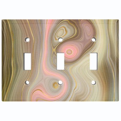 Patterned 3 - Gang Toggle Light Switch Standard Wall Plate