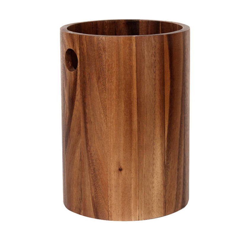 Almanzar Solid Wood Open Waste Bin