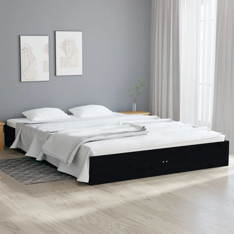 Bed Frame Solid Wood, Brown, European Kingsize (160 x 200 cm)