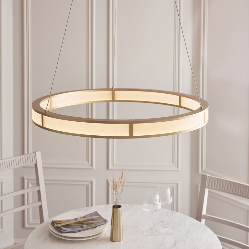 Addalin Ribbed Integrated LED Hoop Pendant
