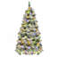 Arbre de Noël enneigé épinette 6 pi avec pommes de pin, arbre de Noël artificiel avec 403 pointes de branches, branches mixtes en PE et PVC, 250 lumières DEL multicolores, 11 modes de clignotants, décorations des Fêtes-251434736