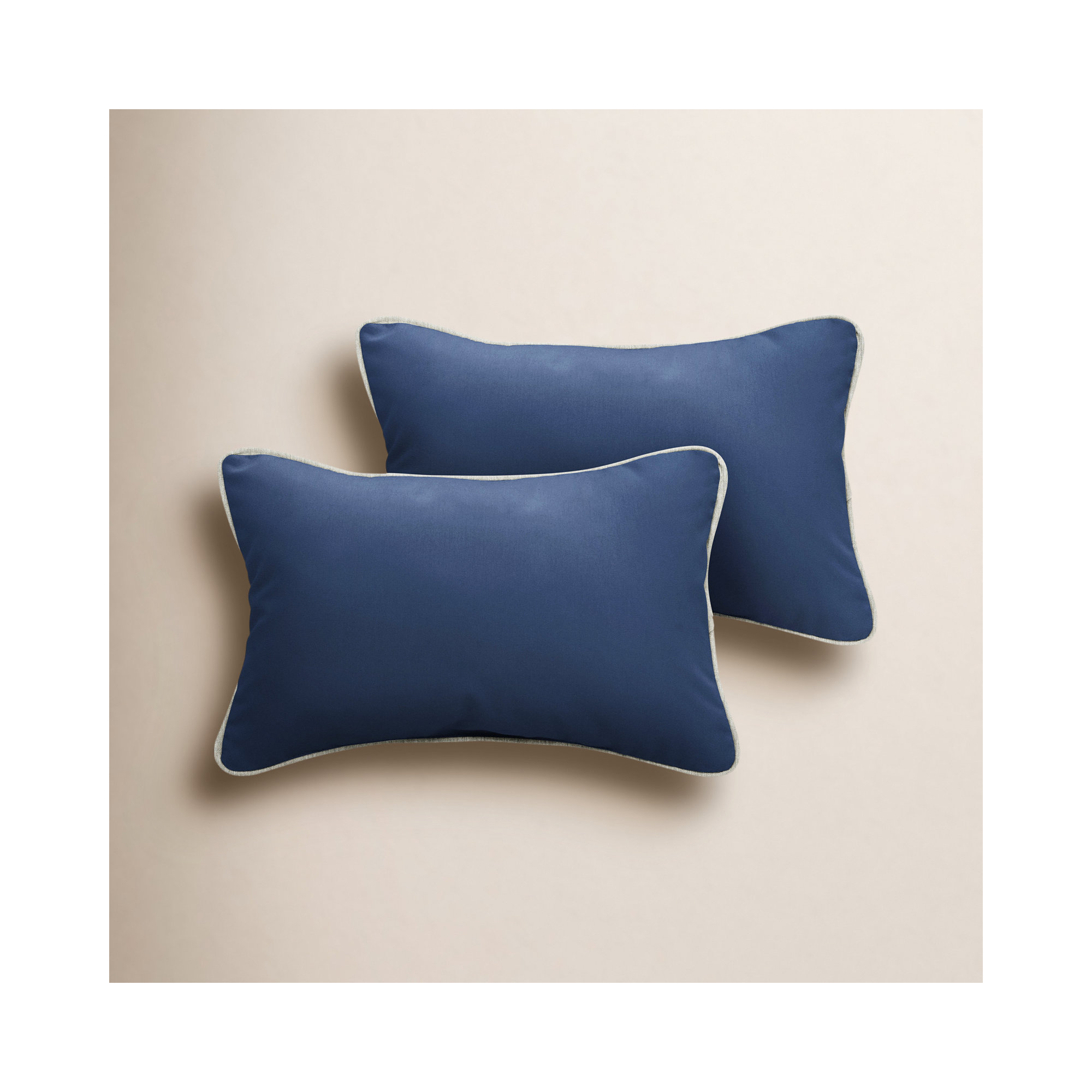 Rene Sunbrella® Indoor/Outdoor Lumbar Throw Pillow, 12" x 24", Navy