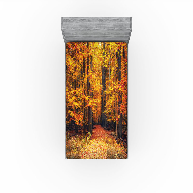 Ensemble de 2 draps-housse Ambesonne Autumn, Drap-housse simple très long