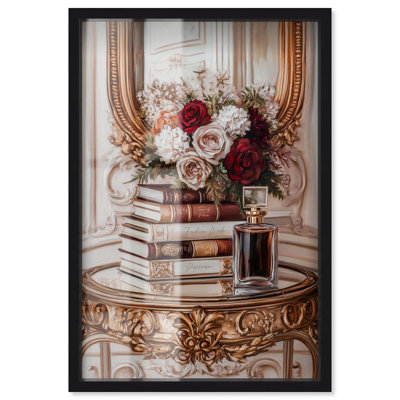 Lovely Mirror Glam Books Shadowbox Print Fashion Art Print by Art Remedy