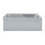 Baignoire d'angle Voltaire 60 x 32 avec tablier et bonde à gauche, gris mat-106276092-106276089