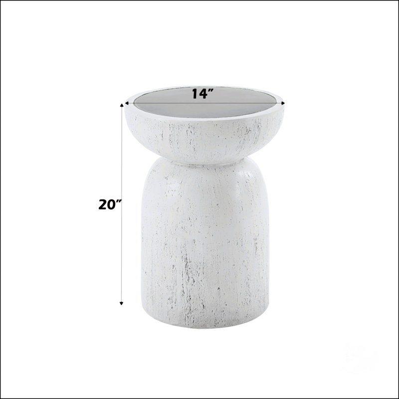 Table d'appoint en fibre de béton naturel gris